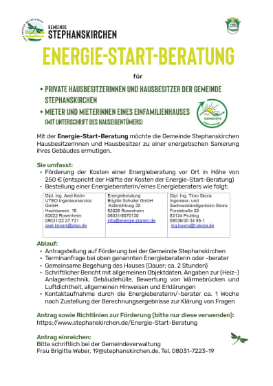 Energie Startberatung Handout