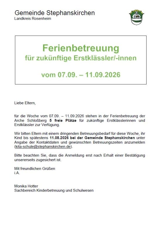 Ferienbetreuung