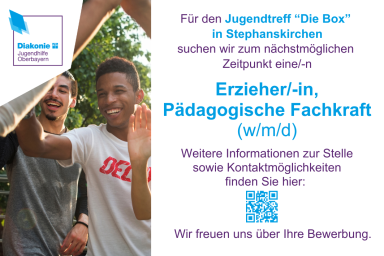 Stellenausschreibung Päfagogische Fachkraft für "Die Box" gesucht